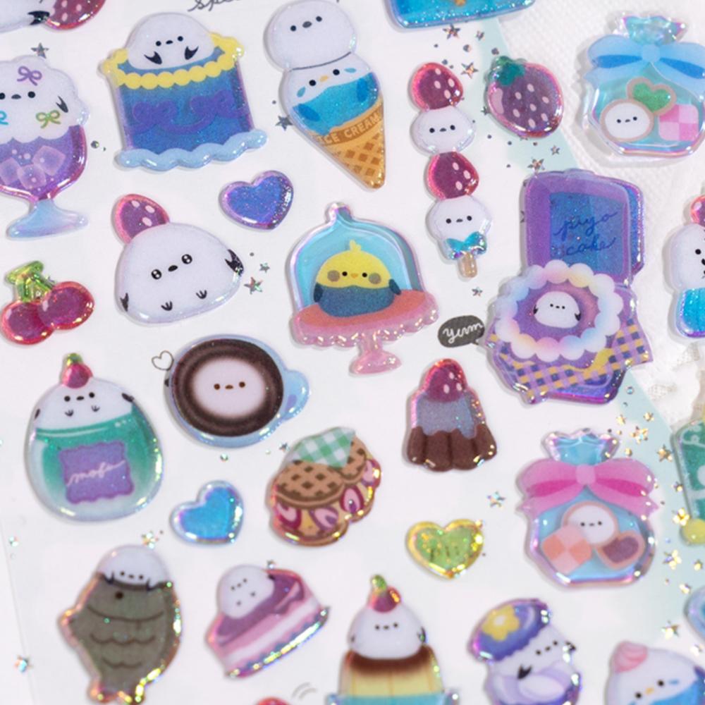 4 Pcs Mixed Cartoon Space Puppy Rabbit Cats Decor Stickers Scrapbooking Diy Journaling Cute Stationery Diary Sticker Gift