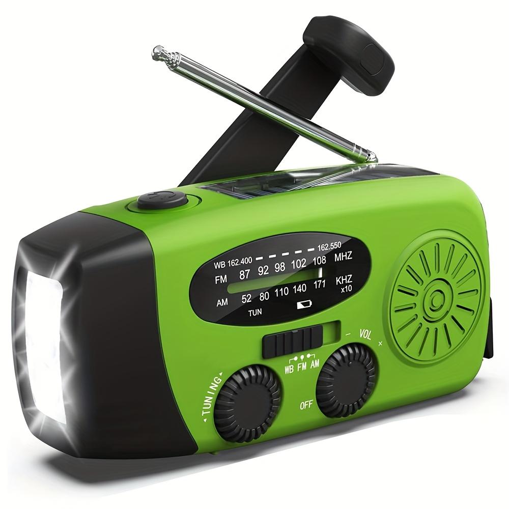 Portable Emergency Hand Radio with LED Flashlight and AM/FM Radio USB Rechargeable, Solar Powered, Camping, Hiking, Outdoor Adventure