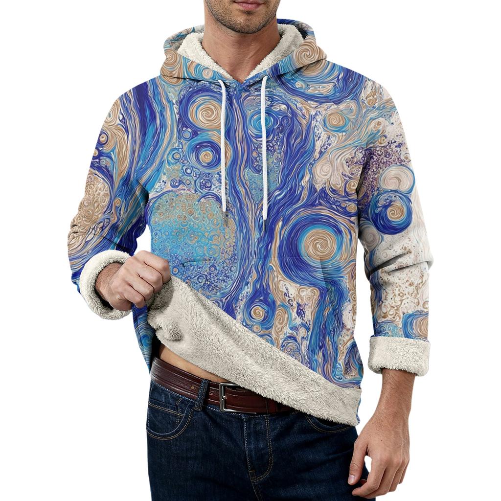 Men's Casual Long-Sleeve Fleece Hoodie With Pockets