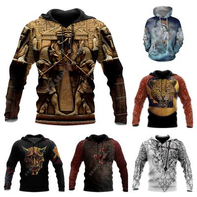 New Men's Hoodie In Spring and Autumn Comfortable and Casual 3D Digital Tattoo Printed Pullover Sweatshirt