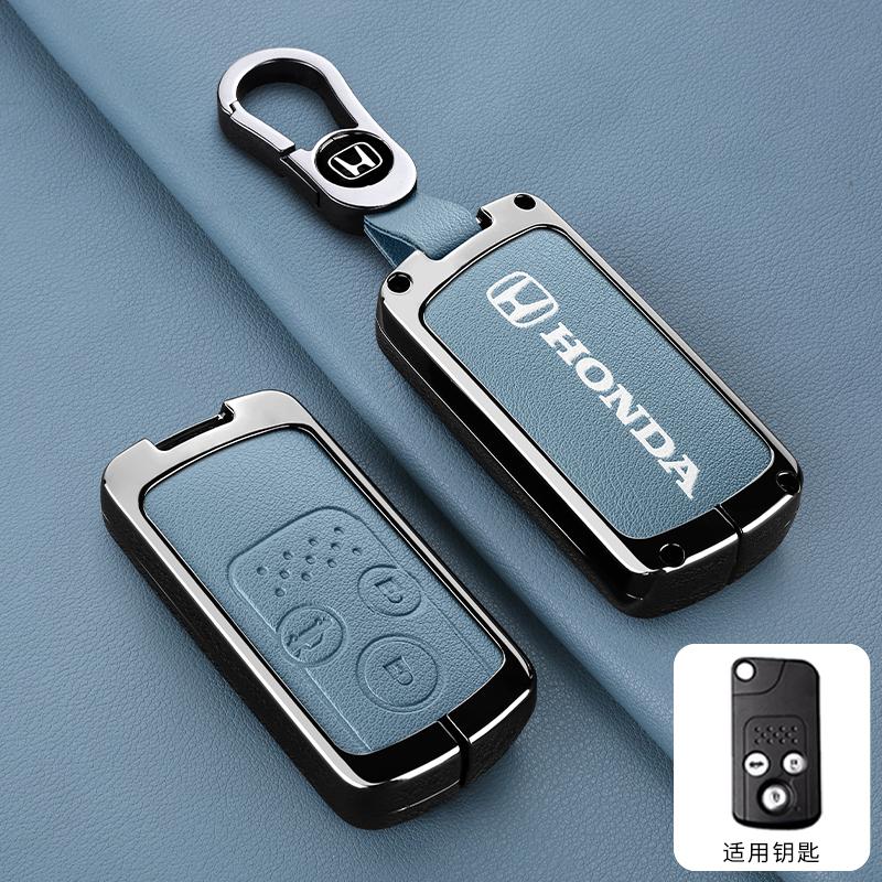 CPO1 Zinc Alloy Leather New Car Key Case Fob Cover For Honda Fit Jazz Shuttle GP2 Spada StepWgn RG1 Freed Spike Ge6 2/3 Accessories