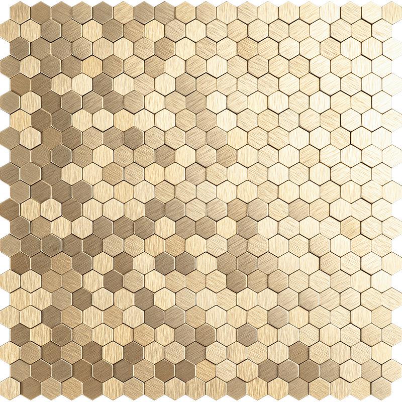 3D Sechseckige Metallmosaik Tapete für Wohnzimmer- und Badezimmerwände