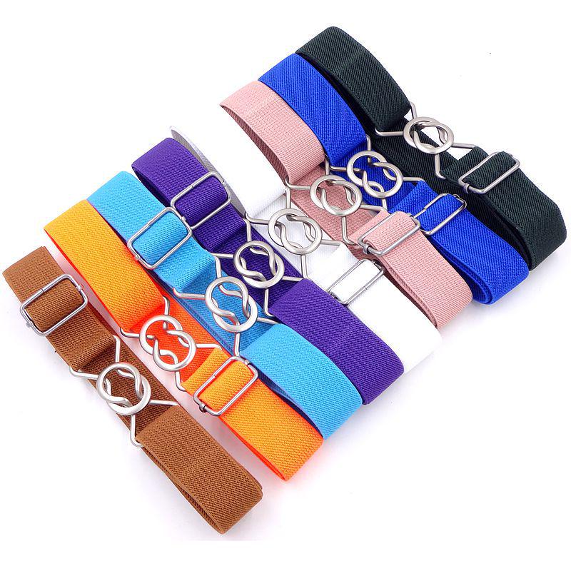 Centură pentru copii în stil coreean, culoare bomboană, cu bandă elastică în talie