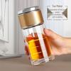 Transparent Double-Layer Tea & Water Separation Cup with Multi-Layer Filtration, Portable Mini Design for Women