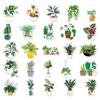 50 Green Plant Waterproof Stickers for Suitcases, Laptops, and More