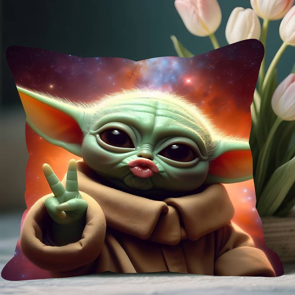 

Наволочка для подушки Малыш Йода Съемный моющийся чехол для подушки – Мягкий лен для любого сезона 12x12Inch