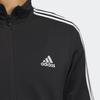 Adidas Color-Block Striped Logo Embroidered Stand Collar Jacket Men Outerwear Black IA9378
