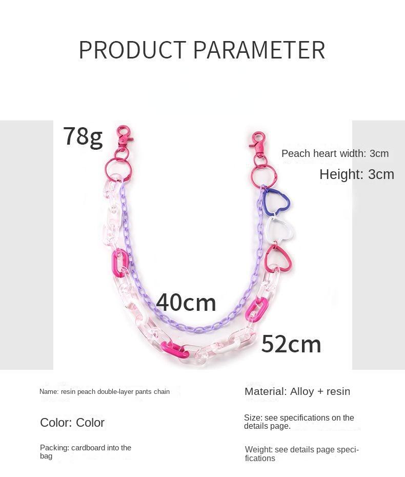 1pcs Hip Hop Punk Style Cool GirlsWaist Chains Pink Love Heart Pants Belt Chain Trousers Jean Skirt Waist Lobster Clasp Closures