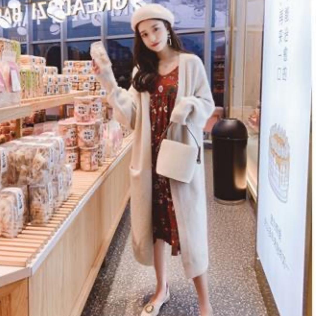 

Длинный свитер большого размера с v-образным вырезом, кардиганы, куртка, пальто, новый женский свитер, корейский кардиган, куртка, пальто, верхняя одежда S