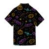 Men Short Sleeve Button Down Shirt with Halloween Themed Printed Design Casual Fit Lightweight Material Suitable for Daily Wear
