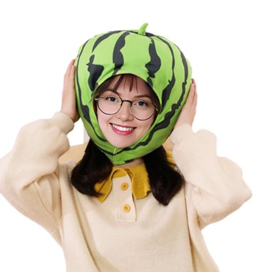 Foto clona Jasné barevné tvar ovoce jídlo Měkká plyšová pokrývka hlavy Otvor pro obličej Kostým internetové celebrity Párty rekvizita