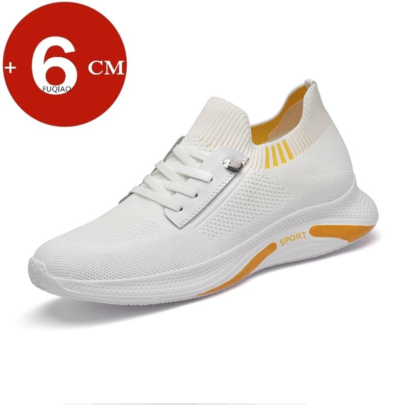 Fashion Man Mesh Elevator Sneakers Hidden Heels Breathable Heightening Shoes For Men Increase Insole 6CM Lift Sports Casual Height Shoes