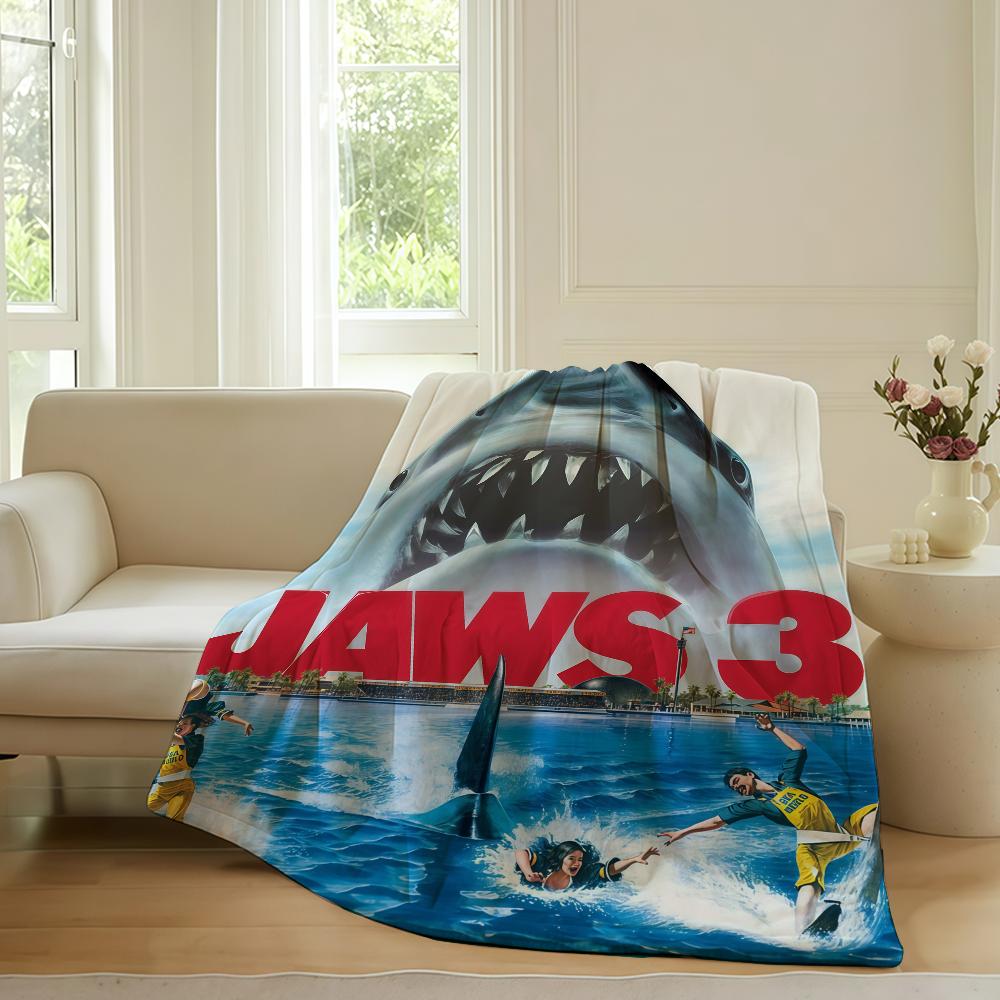 

Horror movie J-Jaws Blanket For Sofa Office Bed Plane Travel Sleep Read Relax Camping Soft And Warm 30x40in