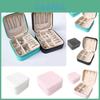 Portable Pu Small Jewelry Box Elegant And Compact Ideal Gift For Rings Earrings Necklaces White