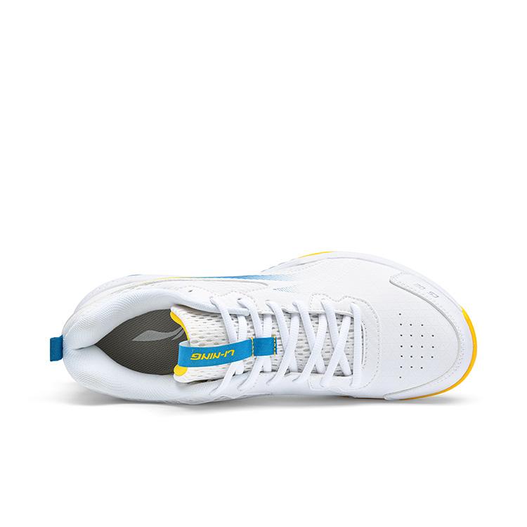 Li Ning Badminton-Schuhe Unisex Niedrig geschnitten Standard Weiß/Leuchtend Gelb AYTU011-2