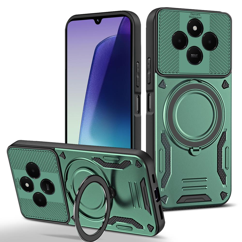 Luksusowe Magnetyczne Etui Pancerne Dla Redmi 14C 15C 15 A4 A5 K80 Note 13 14 14S Pro Plus 4G 5G Pierścień Uchwyt Bumper Ochronne Etui