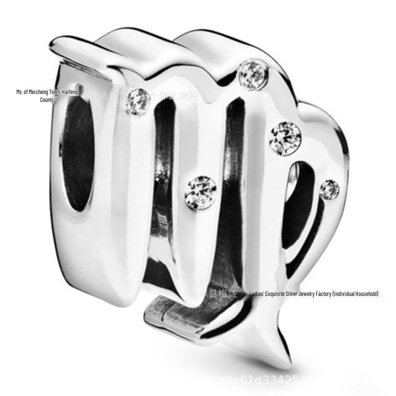 Sterling Silver Aquarius Constellation Bracelet with Sparkling Beads 925 Sterling Silver