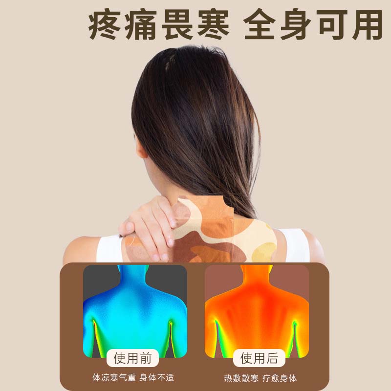 Qi Moxibustion Pflaster für Lendenwirbelsäule, Schultern, Nacken und Unterleib (Warmes Haar)
