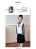 Girls' 2025 Spring & Autumn Fashion Set: Knitted Vest and Shirt Two-Piece Set for Kids