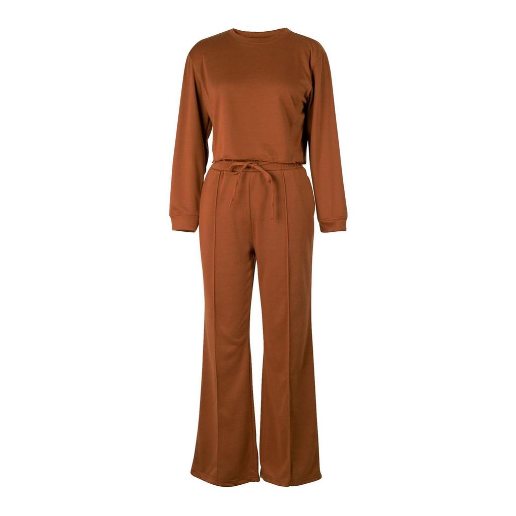 Women's Sportswear Casual Thick Color Two-piece Set Long Sleeved Sweatshirt Set
