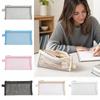 Nylon Mesh Pen Bag Transparent Stationery Pouch Storage Pouch  Wash Sundries Organize