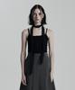 Eonibeu Square-Neck Button Sleeveless Black