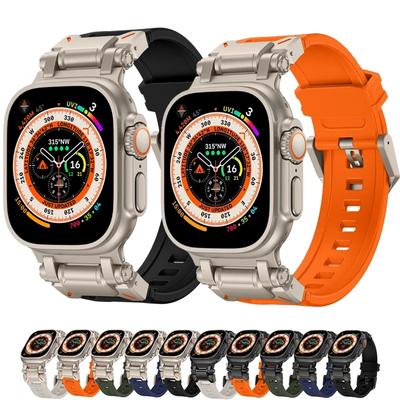 Gummi-Sportarmband für Apple Watch Ultra 2 49 mm Serie 9 8 7 se 6 5 4 Armband für iWatch Ultra 49 mm 45 mm 42 mm 44 mm Luxus-TPU-Armband