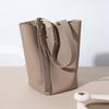 Small Niche Design, High-end Leather Women's Shoulder Bag, Light Luxury Commuting Cowhide, Large Capacity Crossbody Bucket Bag
