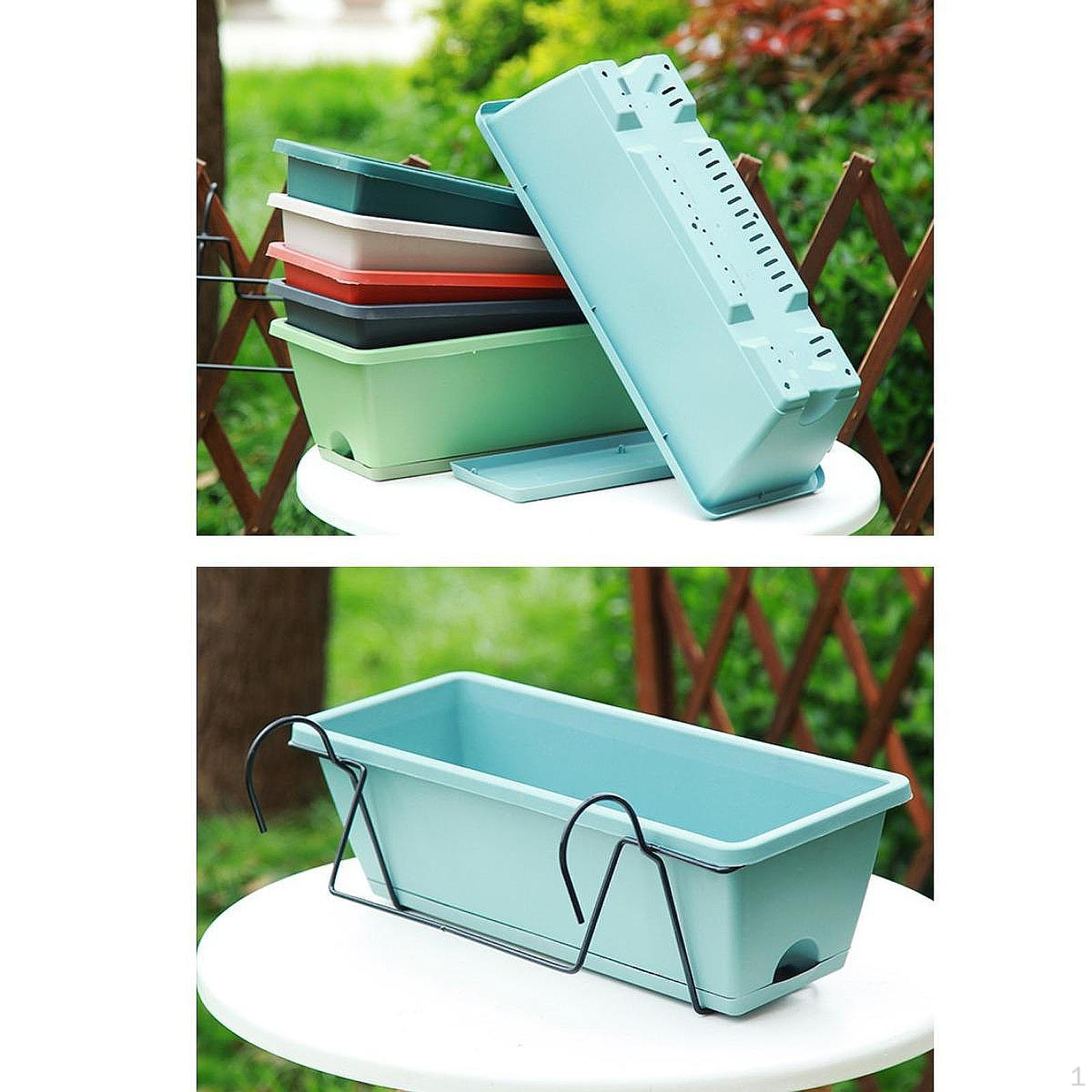 

Балконный горшок для растений, садовый горшок для растений, украшение для внутреннего ограждения, подвесной держатель для цветов 43x19x15cm