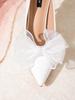The new handmade bow fabric fancy DIY three-dimensional flower shoe accessories are detachable
