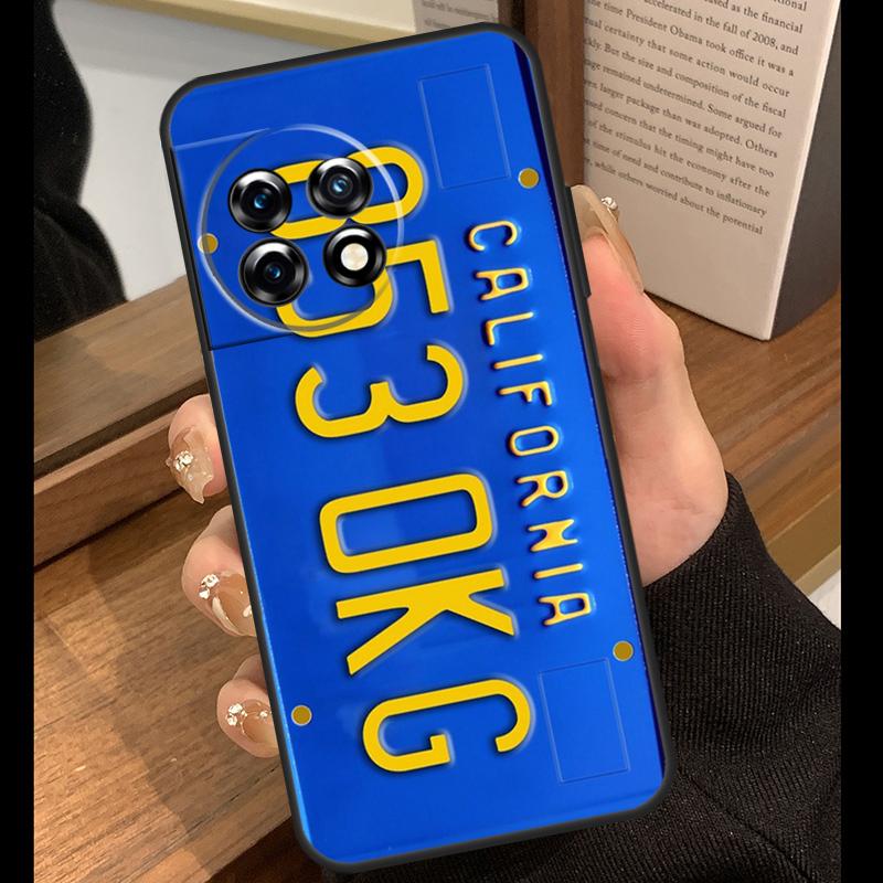 Retro License Plate Number Case For OnePlus 13T 10T 15R 10R 12R 13R 13 12 11 9 10 Pro Nord CE 5 2 3 4 Lite N20 N30 Cover