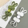 5pcs Jade Beaded Rabbit Ear Buttons, New Chinese Style Hand-woven Chinese Cheongsam Buttons, Hanfu Decorative Accessories