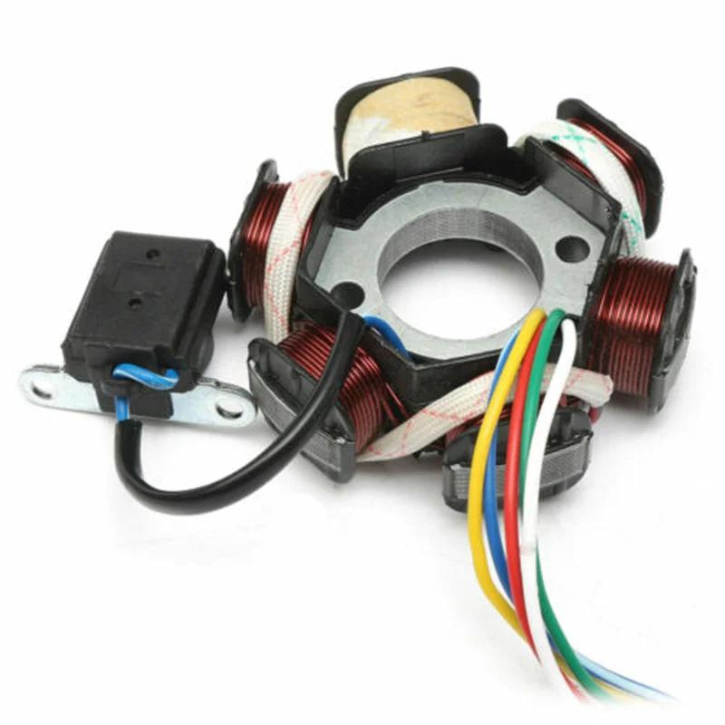 4 pcs/Set Racing Ignition Coil CDI Spark Plug Moped Magneto Stator For 49 50CC GY6 Scooter Engine Based Scooters Go Karts Mopeds