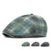 Retro Plaid Cap Men British Retro Progressive Cap Beret