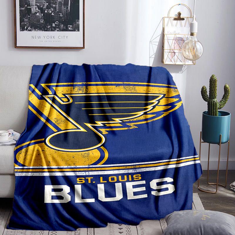 Blues Louis Crest Throws Blanket Flannel Blankets Plush for Couch Bed Gifts for Men Women Travel picnic blanket Christmas fan gifts