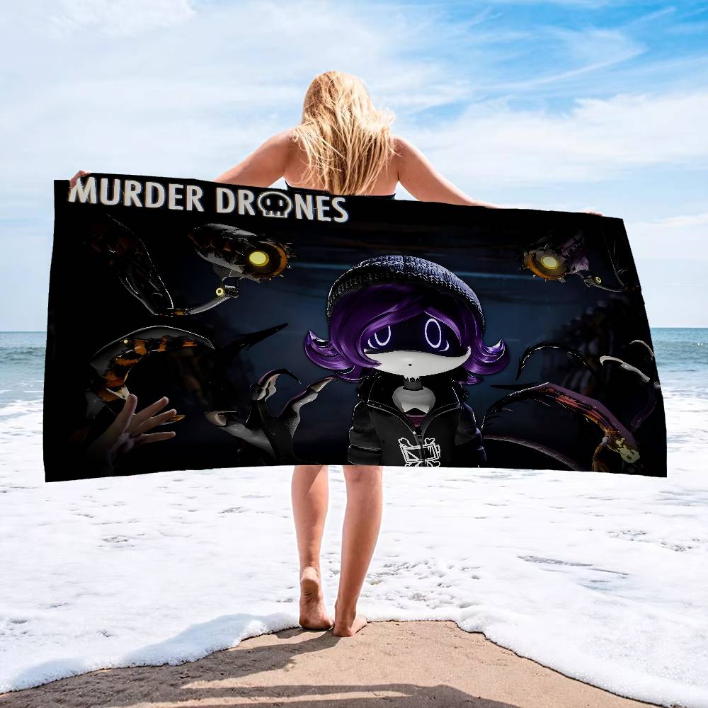 Anime Murder Drones Beach Towel Colorful Bath Towels For Girl Microfiber Quick Dry Custom Sand Free Beach Yoga Spa Gym Pool