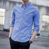 Novas camisas masculinas Oxford Spinning cor sólida manga comprida casual profissional camisas sociais masculinas