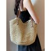 Internet Celebrity Straw Woven Bag Women's 2025 New Arrival Seaside Vacation Beach Woven Bag Large Capacity Satchel Shoulder Tote Bag