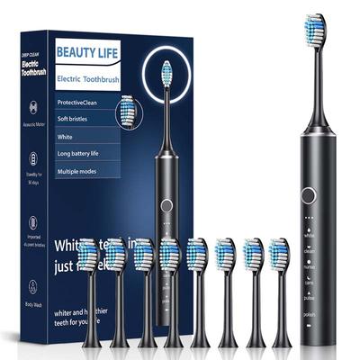 8 Brush Heads Travel Case Smart Rechargeable Electric Toothbrush with 4 Modes Deep Clean and Waterproof Features