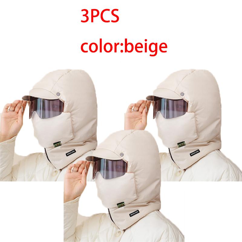 1/2/3PCS Outdoor Windproof Warm Mask Thickened Full Face Head Cover with Goggles Adjustable Cycling Sking Unisex Motorcycle Mask