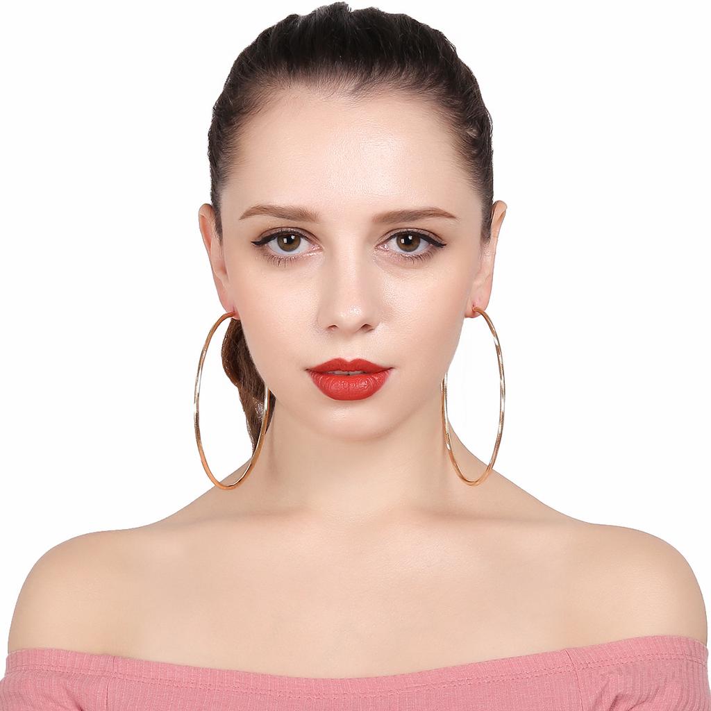 Personality Trend Versatile, Hollow Simple Large Circle Geometric Stud Earrings Rhombus Earrings