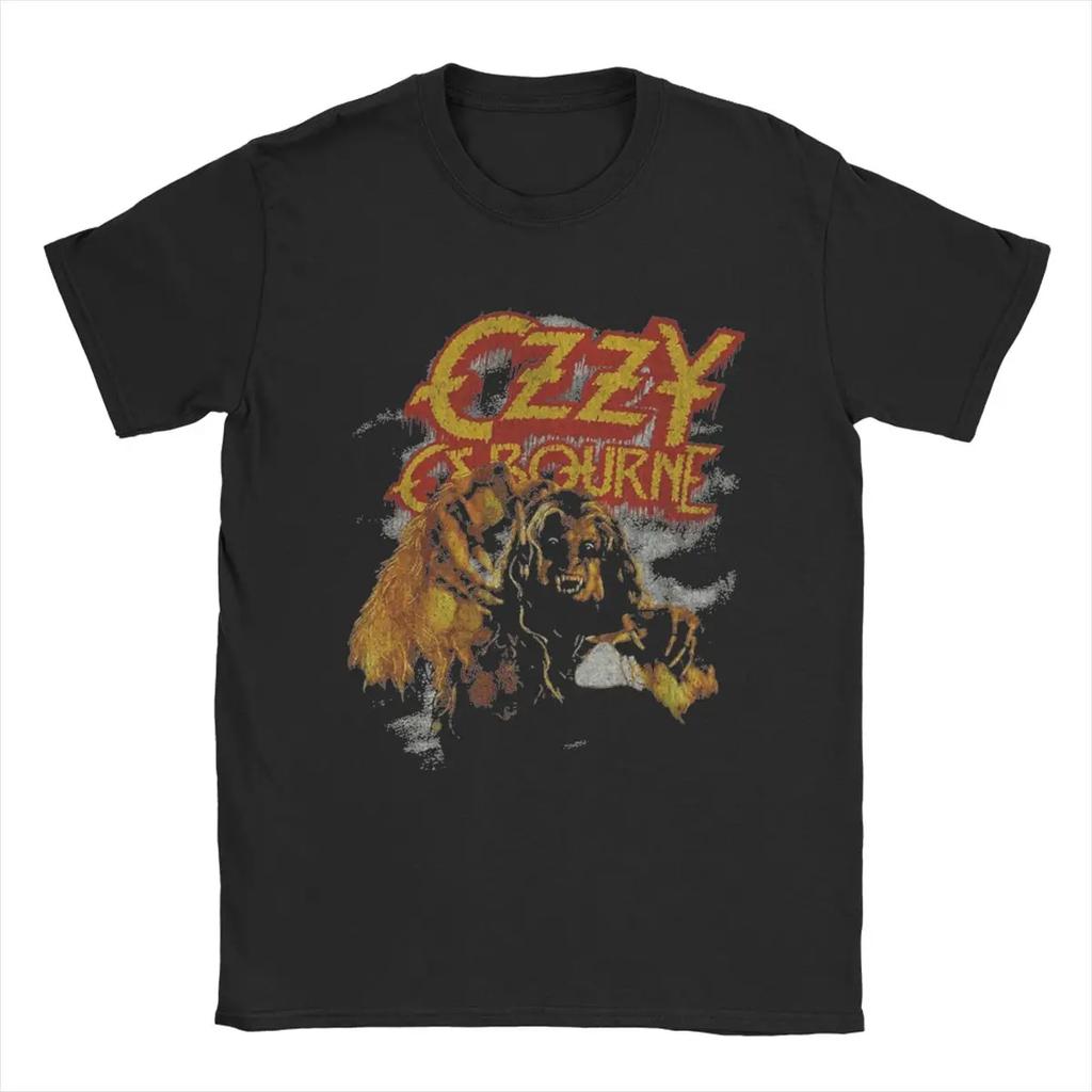 Ozzy Osbourne T-skjorte Menn Casual 100% Bomull T-skjorte O-hals Kort Erm T-skjorte Gaveidé Topper