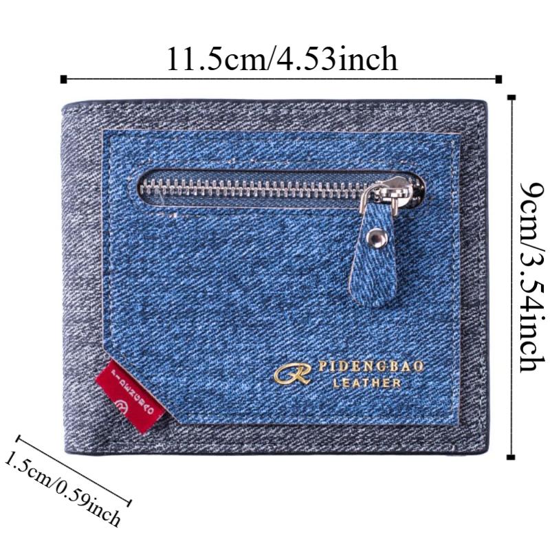 Leisure Men's Short Purse PU Leather Men's Card Holder Two Fold Wallet Men's Hand Bag