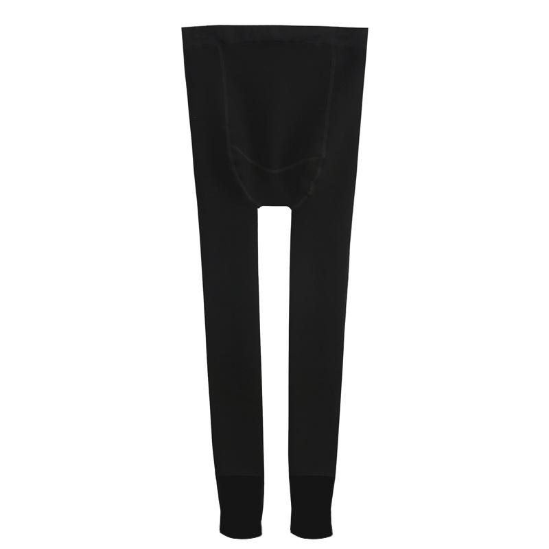 Leggings de maternité en nylon pour femmes - Coton chaud doublé de velours pour l'automne et l'hiver, collant une pièce grande taille