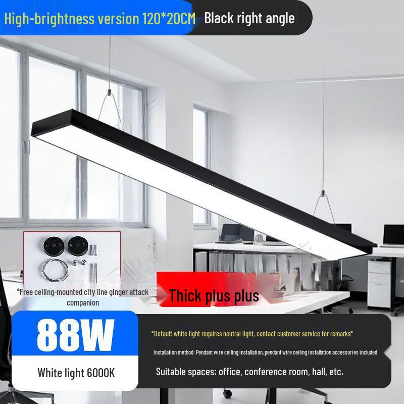 Minimalist Rectangular LED Pendant Light for Barber Shop, Office, or Living Room Ceiling