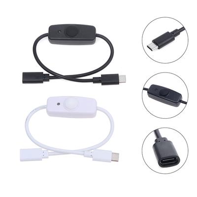 USB Typ C mit Ein/Aus-Schalter Power-Taste 30 cm Ladeverlängerungskabel Universal Typ-C Verlängerungskabel