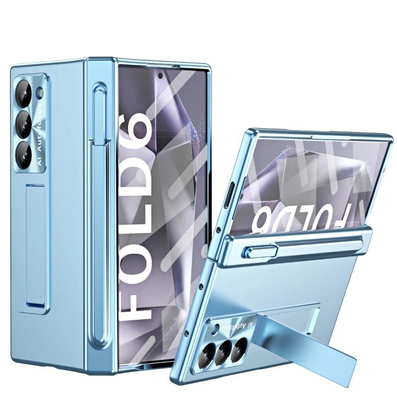 With Touch Pen Case Hinge Magnetic Armor Plating Kickstand 360 Full Protector Folding Cover For Samsung Galaxy Z Fold 6 5 4 3