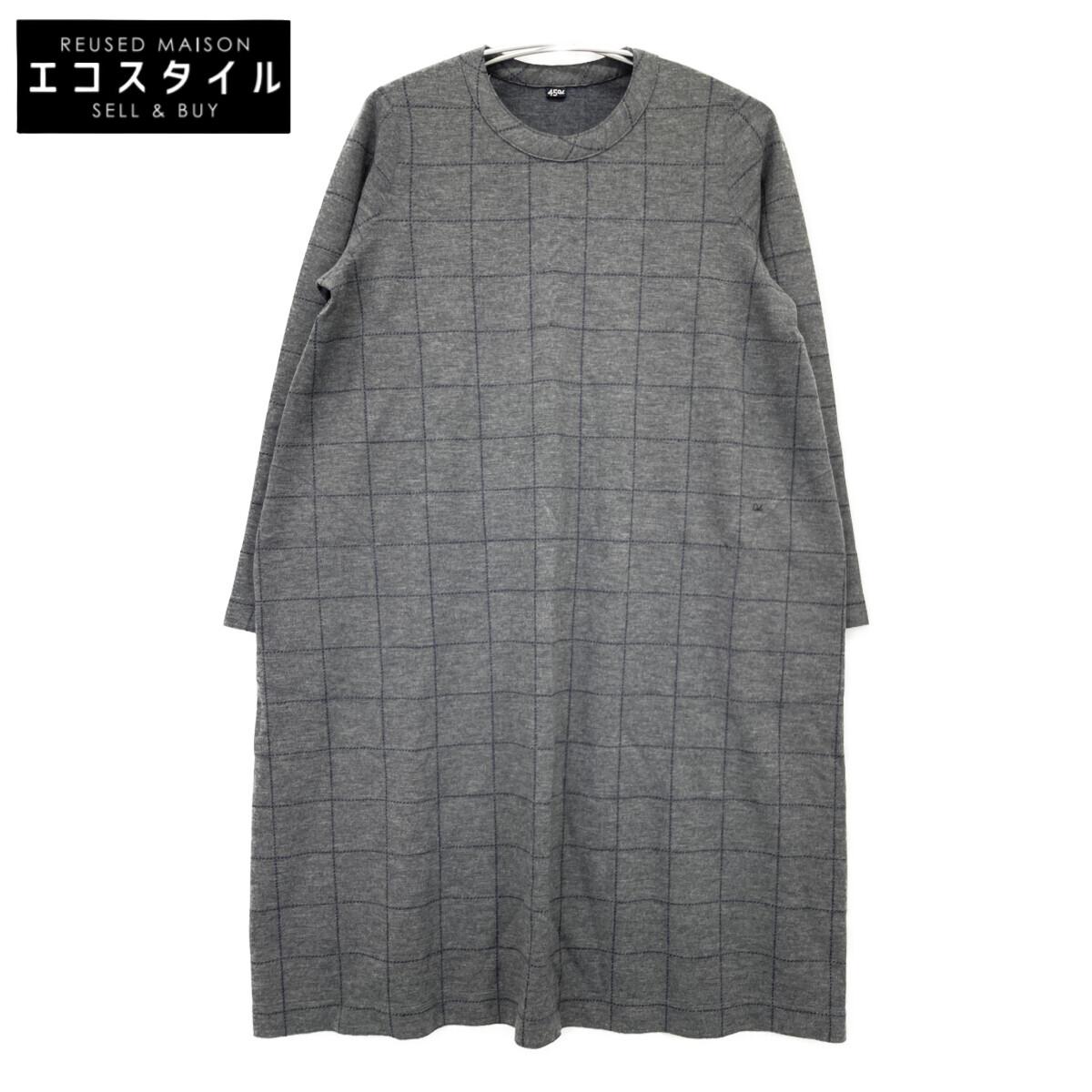 

45R 5095027 Gray 100% Wool Windbreaker Check Dress dress Not written grayUsed