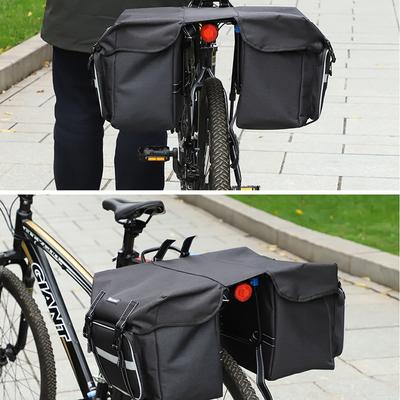Bicycle Rear Rack Pack Bag with Safety Reflective Strips Bicycle Saddle Bag for Grocery Shopping Commuter Long Cycling Trip