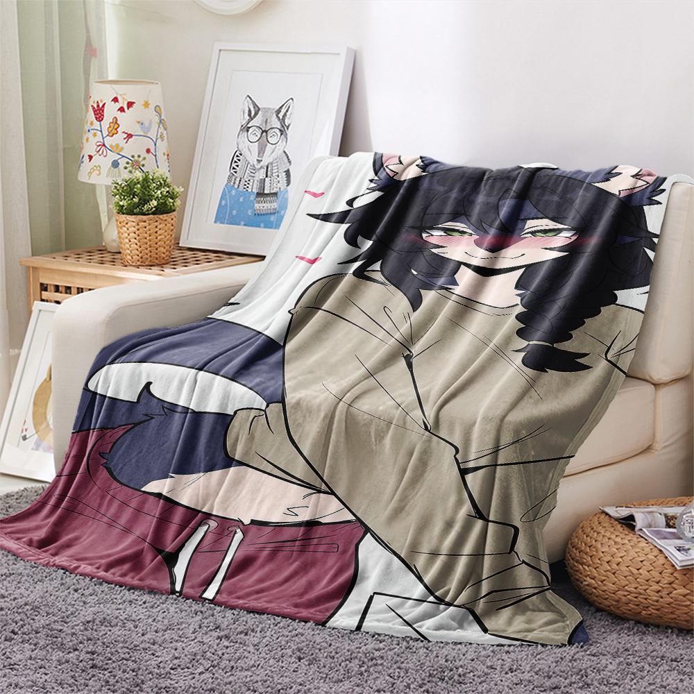 1Pc Cartoon Print Flannel Blanket, High Quality Comfortable for All Seasons, Home Decor, Warmth and Comfort, Perfect for Christmas Birthday Gift